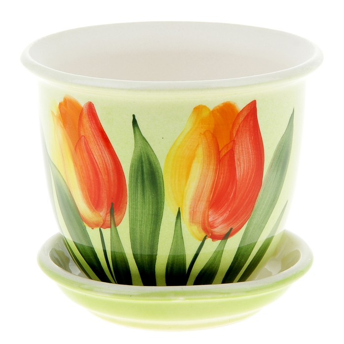 Кашпо "Классик" тюльпан, красное, 0,5 л