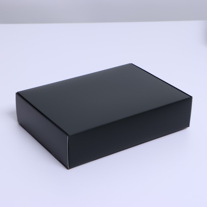 Коробка подарочная складная, упаковка, «Чёрная», 21 х 15 х 5 см коробка подарочная осколки черно белые 21 х 15 х 5 см