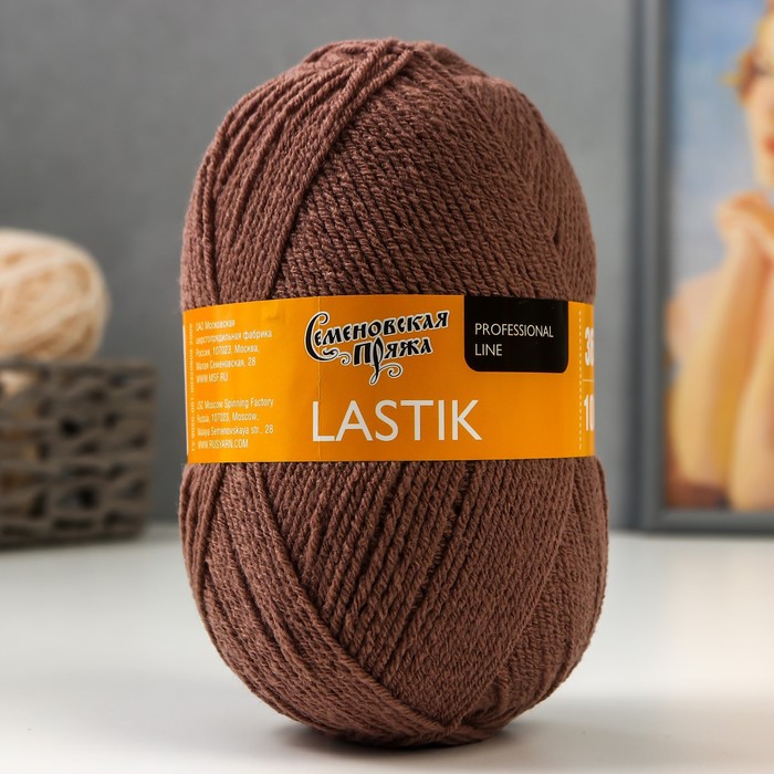 

Пряжа Lastik (Ластик) 28% имп.мер.шерсть,69% акрил, 3% эластан 365м/100гр какао_v2 (70621)
