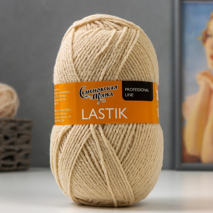 

Пряжа Lastik (Ластик) 28% имп.мер.шерсть,69% акрил, 3% эластан 365м/100гр крем_v2 (70671)