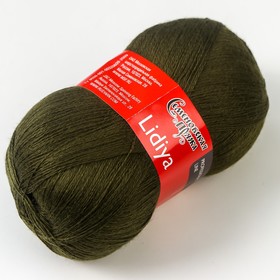 

Пряжа Lidiya (ЛидияПШ) 50% шерсть, 50% акрил 1613м/100гр олива (235)