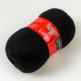 

Пряжа Lidiya (ЛидияПШ) 50% шерсть, 50% акрил 1613м/100гр черный (1)