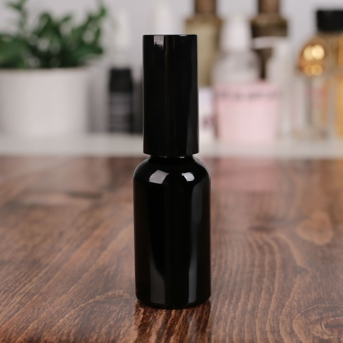 фото Бутылочка стеклянная для хранения, с распылителем «black», 30 мл, цвет чёрный onlitop