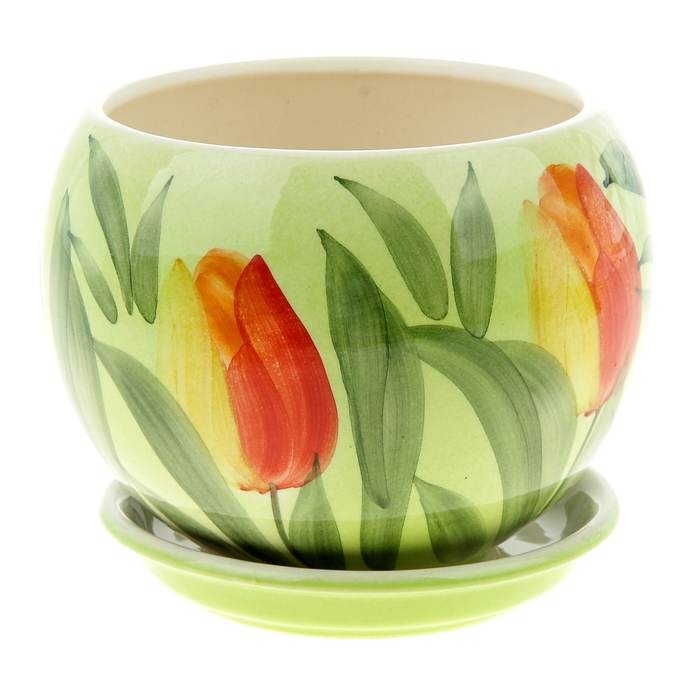 Кашпо "Шар" тюльпан, красное, 1,4 л