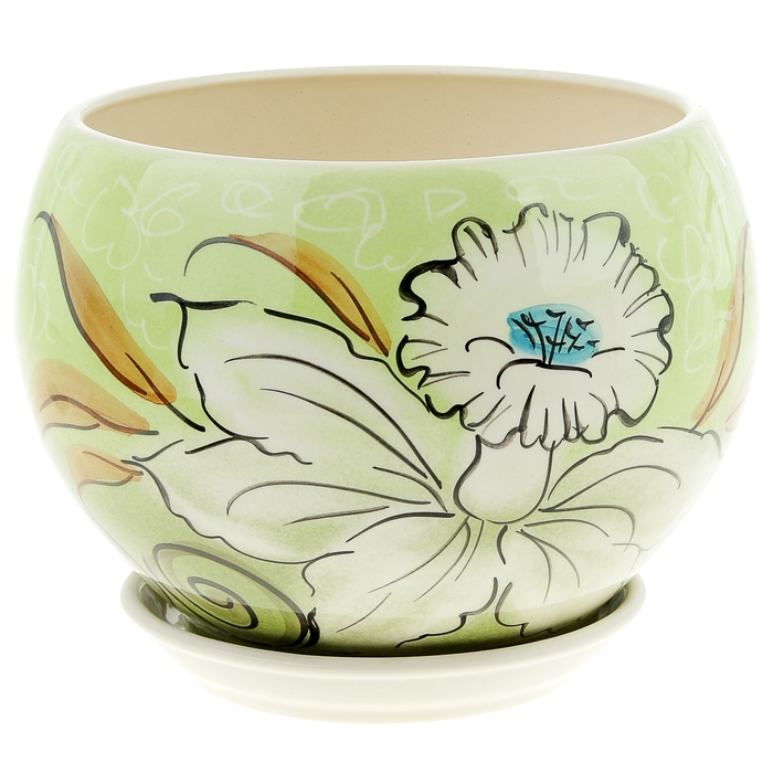 Кашпо "Шар" нарцисс, салатовое, 4,1 л