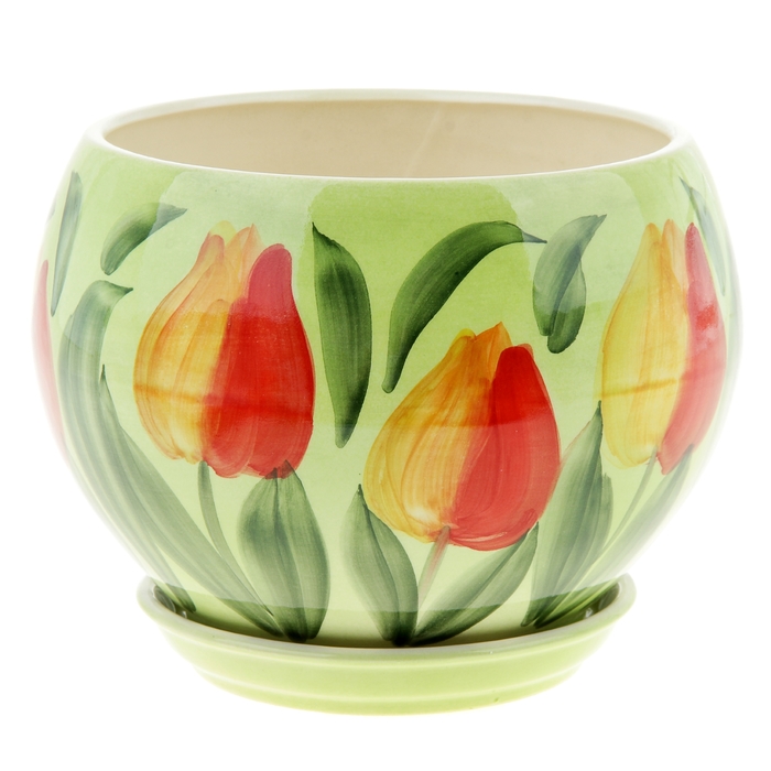 Кашпо "Шар" тюльпан, красное, 4,1 л