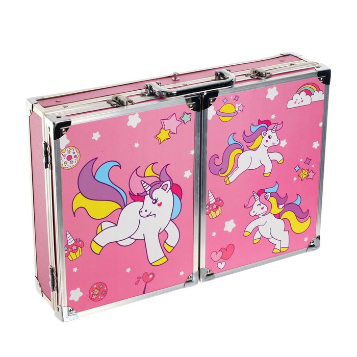 Набор для рисования, в чемоданчике, розовый набор для рисования в чемоданчике 145 предметов розовый