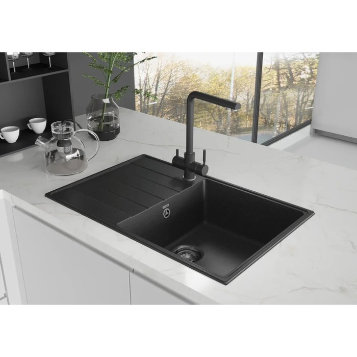 

Мойка кухонная кварцевая Ulgran Quartz Prima 780, 780х500 мм, цвет 01 жасмин
