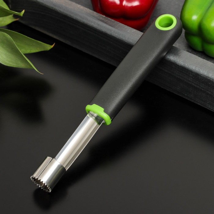 Нож для удаления сердцевины Доляна Lime, 20×2 см, цвет чёрно-зелёный lime 19×5 5 см цвет чёрно зелёный