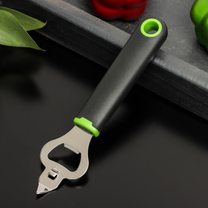 Нож консервный Доляна Lime, 18×4,5 см, цвет чёрно-зелёный lime 19×5 5 см цвет чёрно зелёный