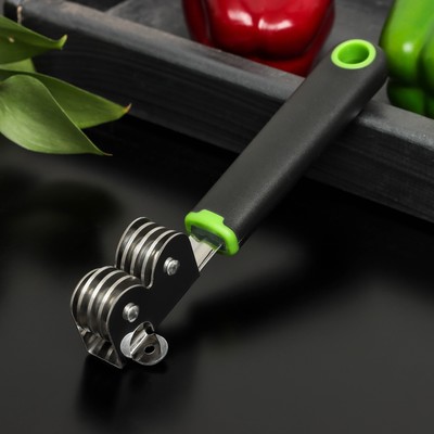 Точилка для ножей Доляна Lime, 18,3×3,5 см, цвет чёрно-зелёный