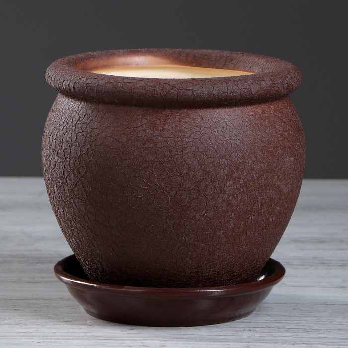 Кашпо "Вьетнам" шёлк, шоколадное, 1,5 л