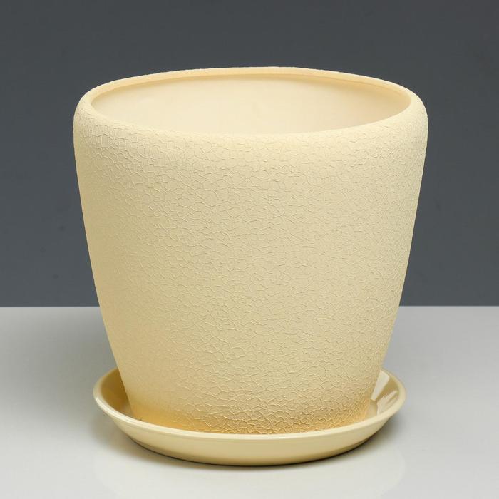 Набор кашпо 4 шт. "Грация" шёлк, бежевое, 10 л/ 4,5 л/ 2,3 л/ 1,2 л