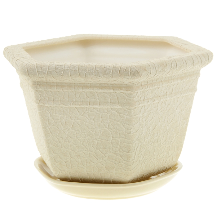 Кашпо "Греция" шёлк, бежевое, 4 л