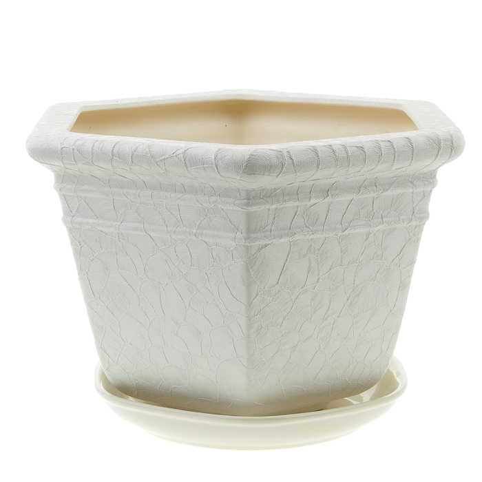 Кашпо "Греция" шёлк, белое, 4 л
