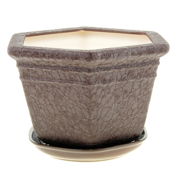 Кашпо "Греция" шёлк, шоколадное, 4 л