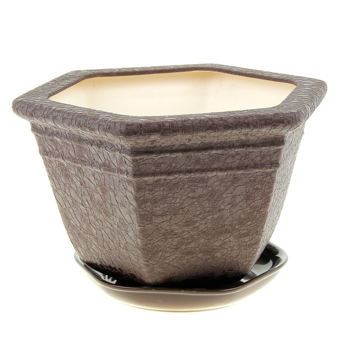 Кашпо "Греция" шёлк, шоколадное, 6 л