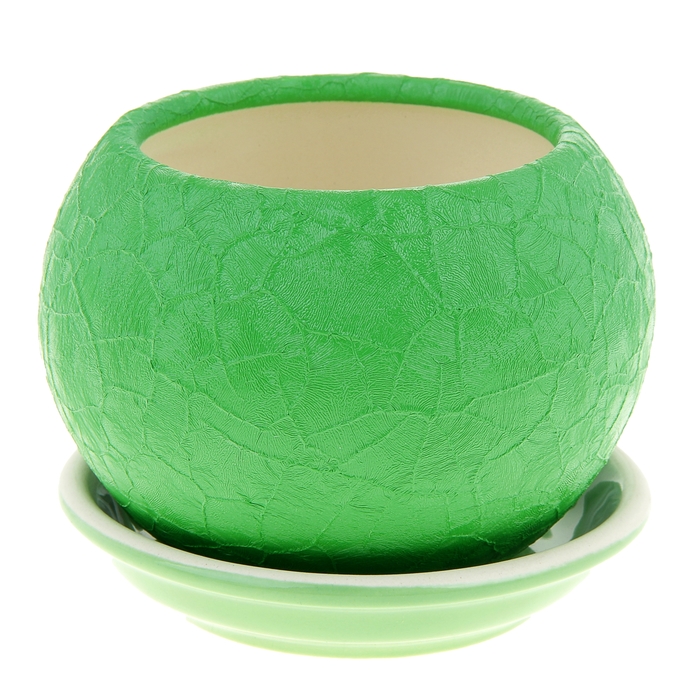 Кашпо "Шар" шёлк, зелёное, 0,4 л