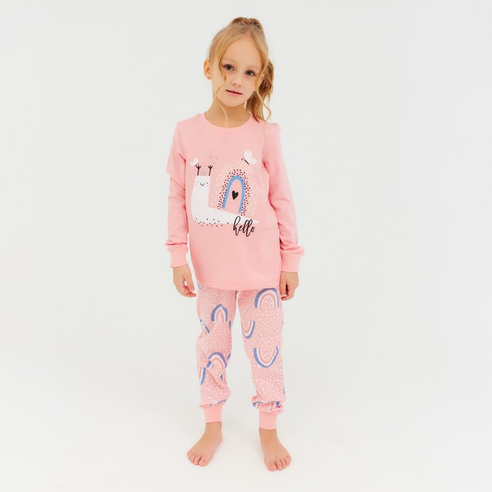 Пижама для девочки, цвет розовый, рост 104 см