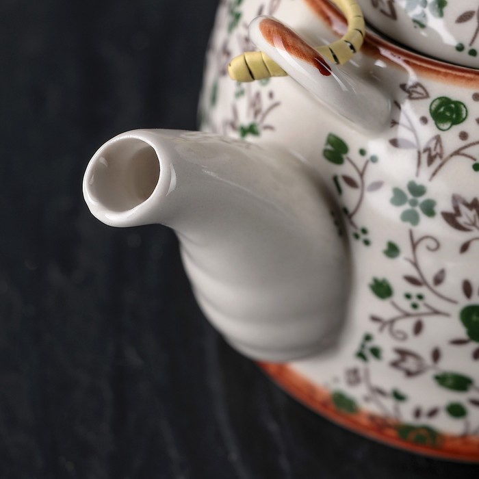 Чайник заварочный 600 мл "Виньетки", цвет зеленый