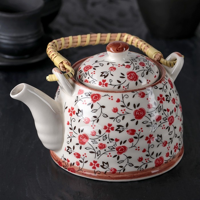 Чайник заварочный 600 мл "Виньетки", цвет розовый