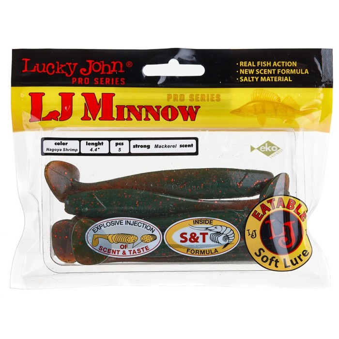 

Виброхвосты съедобные LJ Pro Series MINNOW 4.4in (11.10)/085 5шт.