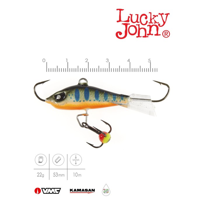 фото Балансир lucky john baltic 5 + тройник, 5 см, цвет 103 блистер