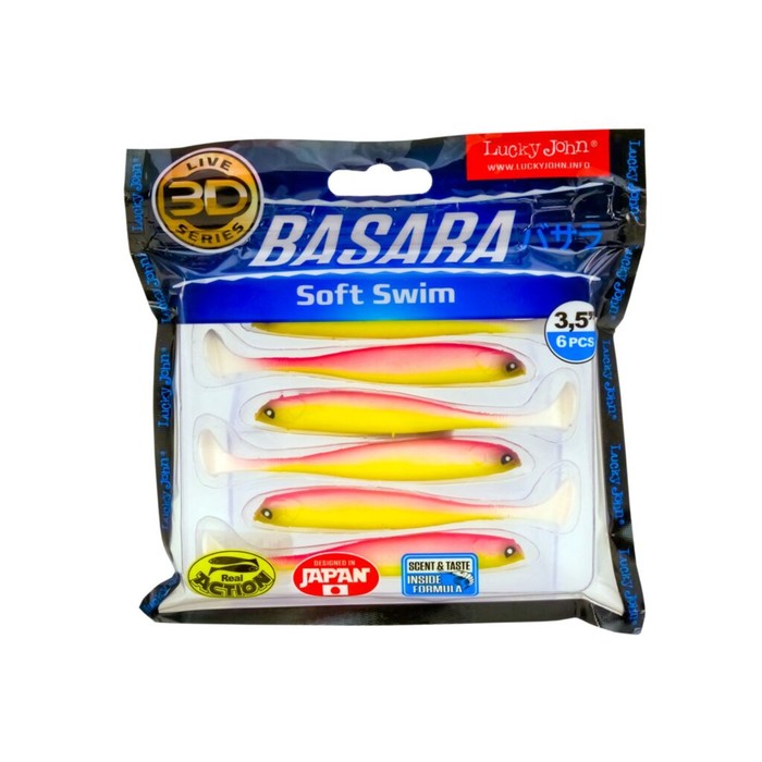 

Виброхвосты LJ 3D Series BASARA SOFT SWIM 3.5in (08,89)/PG04 6шт.
