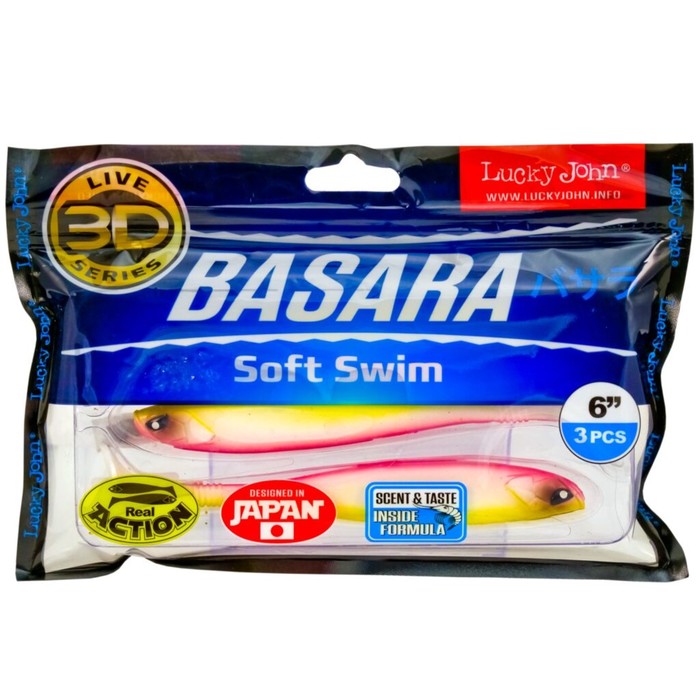 

Виброхвосты LJ 3D Series BASARA SOFT SWIM 6.0in (15,24)/PG04 3шт.
