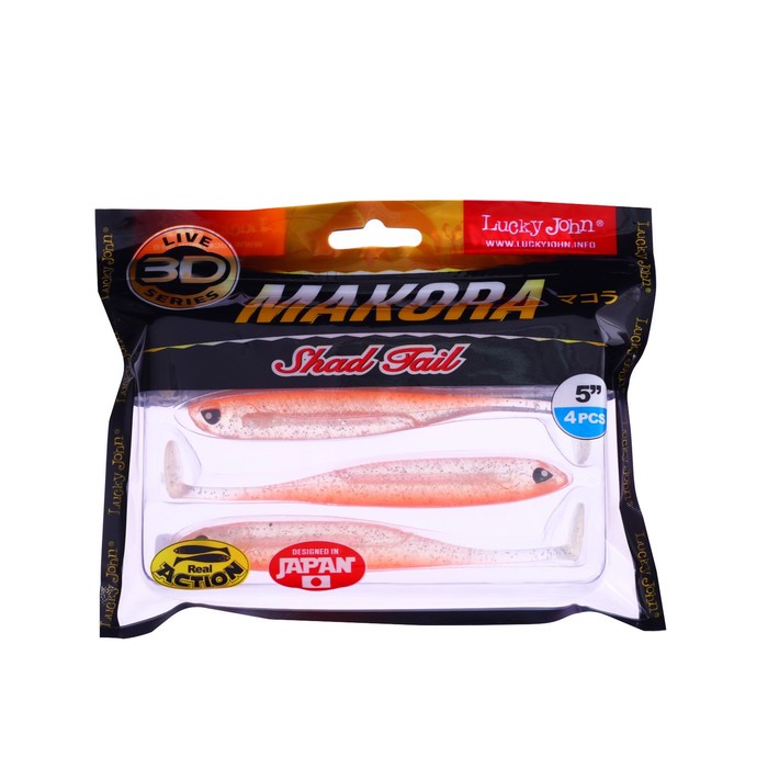 

Виброхвосты LJ 3D Series MAKORA SHAD TAIL, 12.7 см, цвет 007, 4 шт.