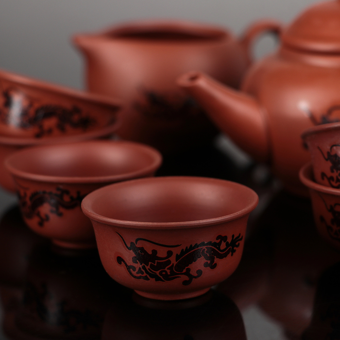 Набор для чайной церемонии 8 предметов "Дракон" (чайник 150 мл, чахай 100 мл, чашка 30 мл)