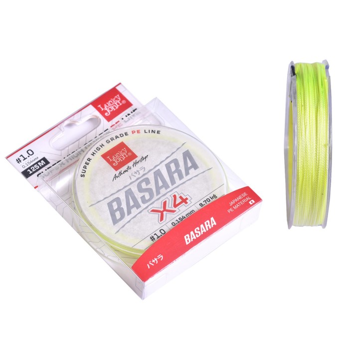 фото Леска плетёная lucky john basara light green 125/015