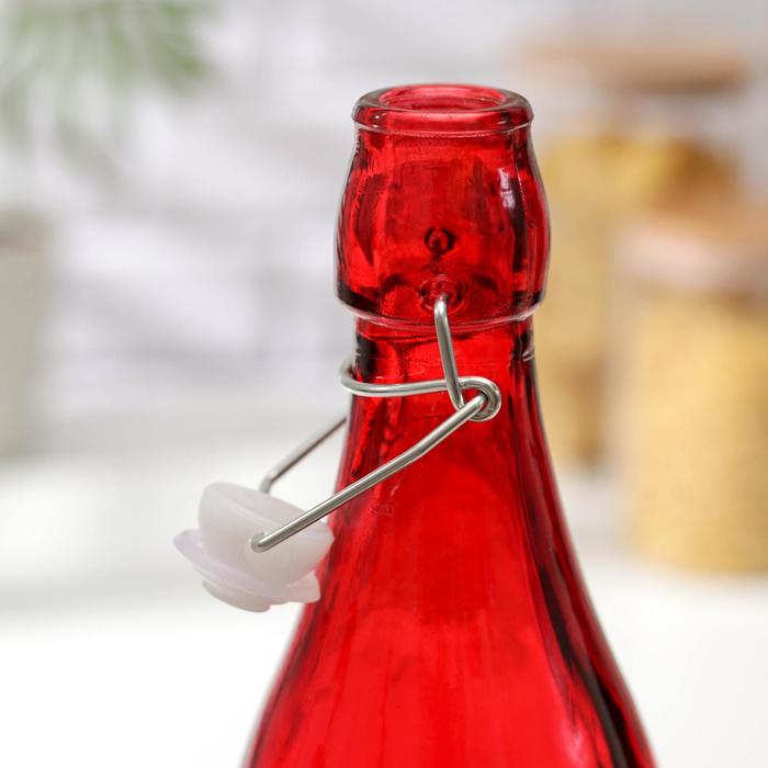 Бутылка для масла «Галерея», 1,11 л, 32 см, с бугельным замком, цвет МИКС