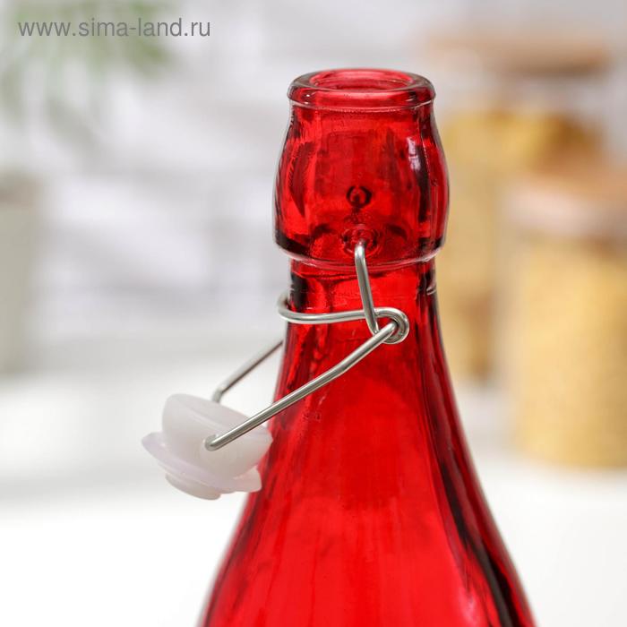фото Бутылка стеклянная для соусов и масла с бугельным замком «галерея», 1,11 л, 9×32 см цвет микс