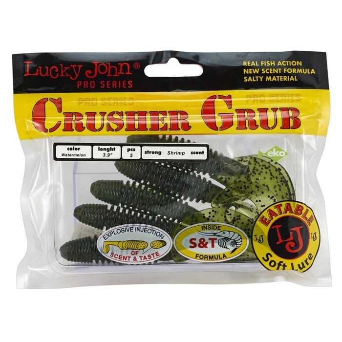

Твистеры съедобные искусственные LJ Pro Series CRUSHER GRUB 3,9in (09.90)/PA01 5шт.