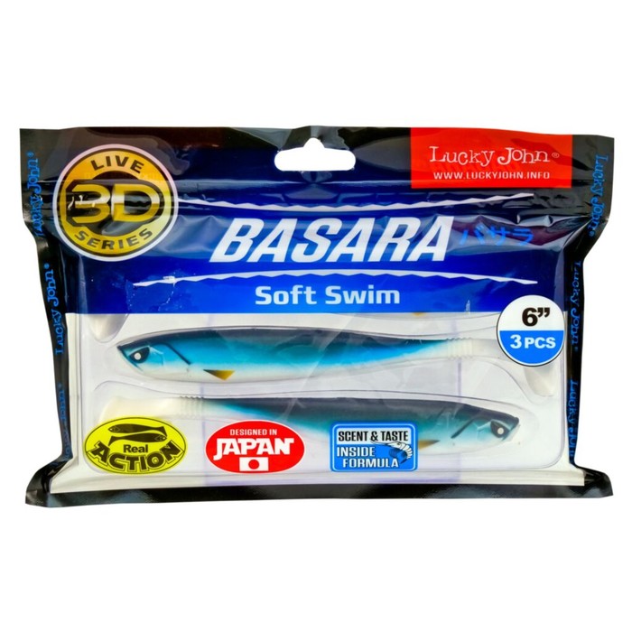 

Виброхвосты LJ Pro Series 3D BASARA SOFT SWIM 15,24/PG12 3шт.