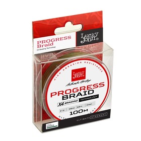 

Леска плетёная Lucky John Progress BRAID Green 100/015