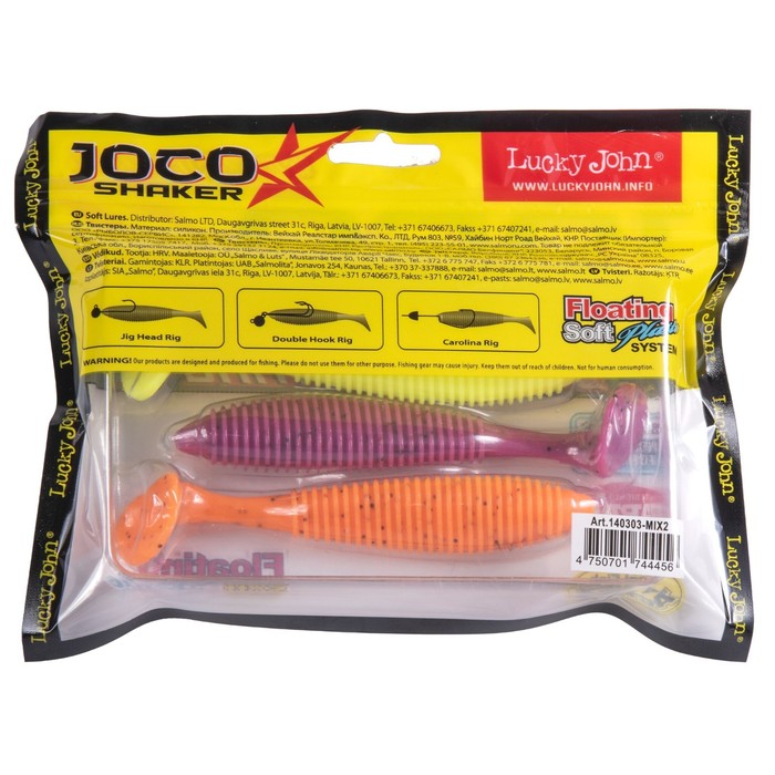 

Виброхвосты съедобные LJ Pro Series JOCO SHAKER 4.5in (11.43)/MIX 3шт.