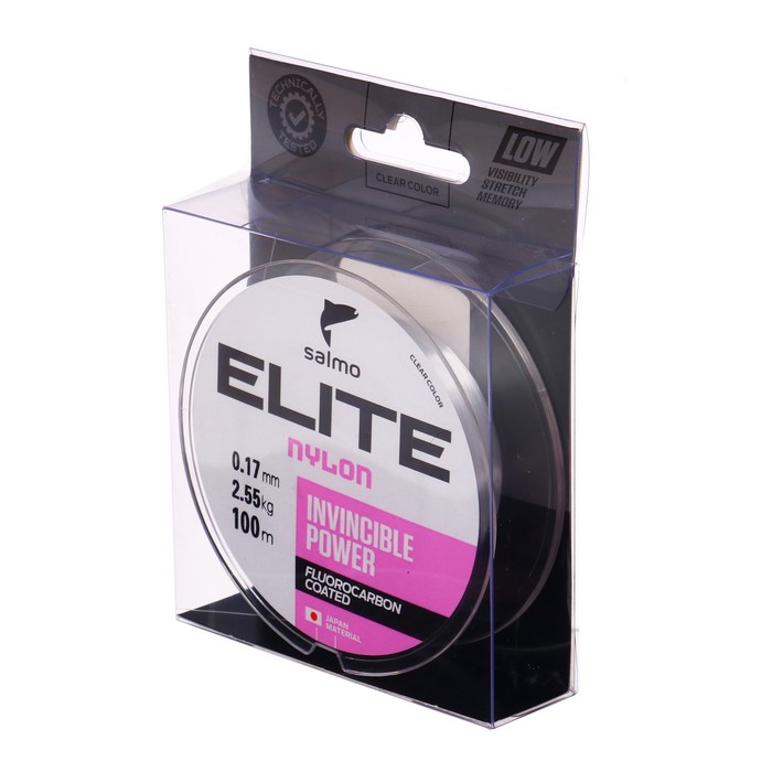 фото Леска монофильная salmo elite fluoro coated nylon, диаметр 0.17 мм, тест 2.55 кг, 100 м, прозрачная