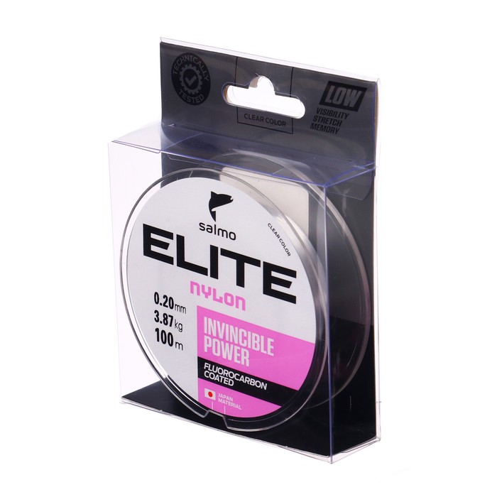 фото Леска монофильная salmo elite fluoro coated nylon, диаметр 0.2 мм, тест 3.87 кг, 100 м, прозрачная