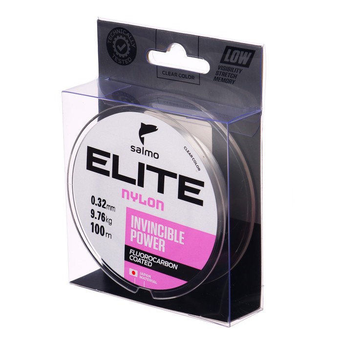 фото Леска монофильная salmo elite fluoro coated nylon, диаметр 0.32 мм, тест 9.76 кг, 100 м, прозрачная