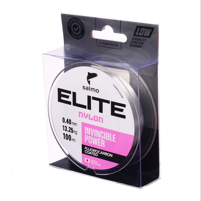 фото Леска монофильная salmo elite fluoro coated nylon, диаметр 0.4 мм, тест 13.25 кг, 100 м, прозрачная