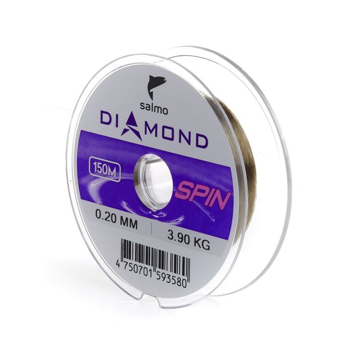 

Леска монофильная Salmo Diamond SPIN, диаметр 0.2 мм, тест 3.9 кг, 150 м, светло-зелёная