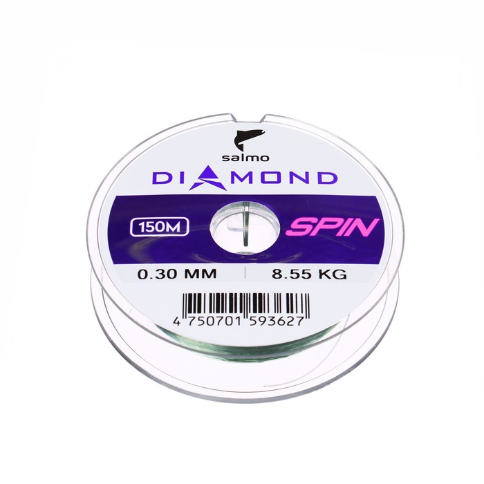 фото Леска монофильная salmo diamond spin, диаметр 0.3 мм, тест 8.55 кг, 150 м, светло-зелёная
