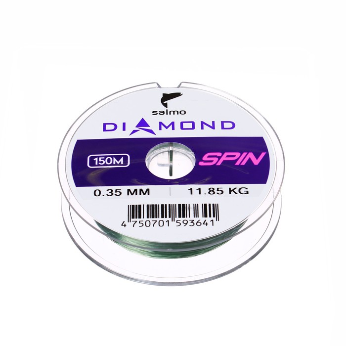 фото Леска монофильная salmo diamond spin, диаметр 0.35 мм, тест 11.85 кг, 150 м, светло-зелёная