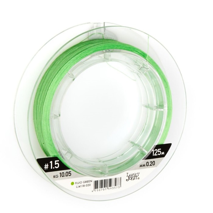 фото Леска плетёная lucky john vanrex х8 braid fluo green 125/020