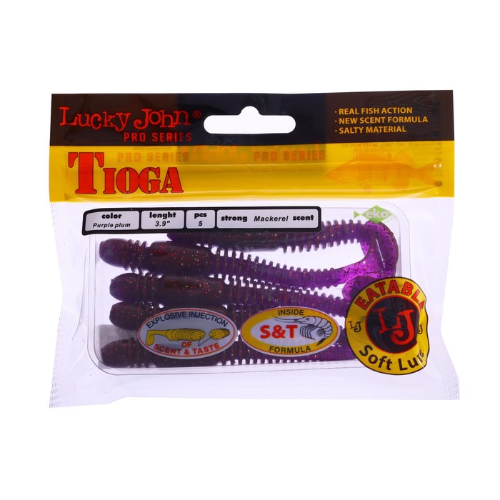 

Виброхвосты съедобные LJ Pro Series TIOGA, 10 см, цвет S13, 5 шт.