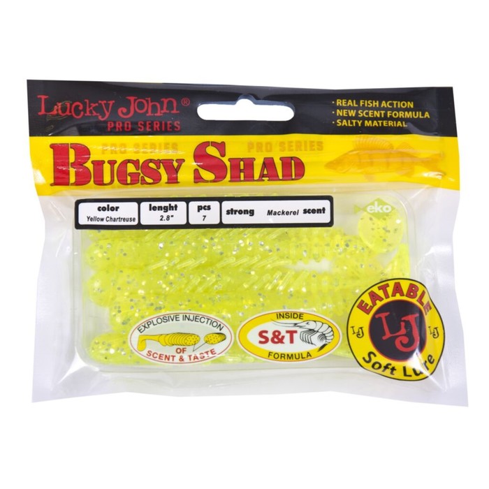 

Виброхвосты съедобные LJ Pro Series BUGSY SHAD 2.8in(07.20)/071 7шт.