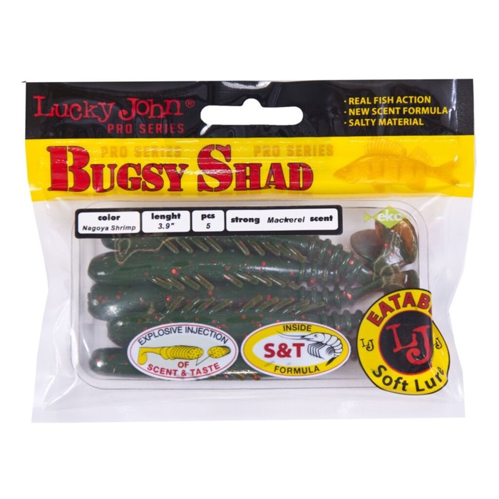 

Виброхвосты съедобные LJ Pro Series BUGSY SHAD 3.9in(10.00)/085 5шт.