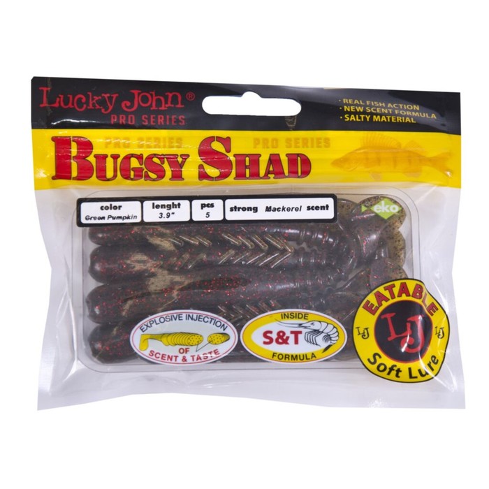 

Виброхвосты съедобные LJ Pro Series BUGSY SHAD 3.9in(10.00)/PA03 5шт.